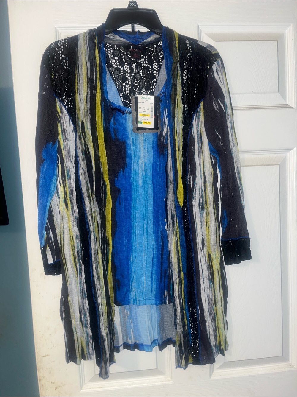 ALOHA Collection Blue & Black Watercolor Layered Tunic